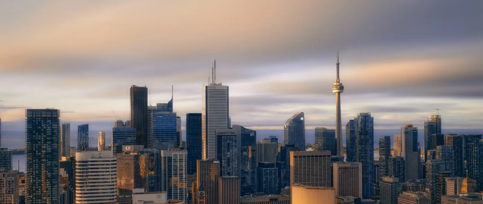 The Toronto skyline at golden hour